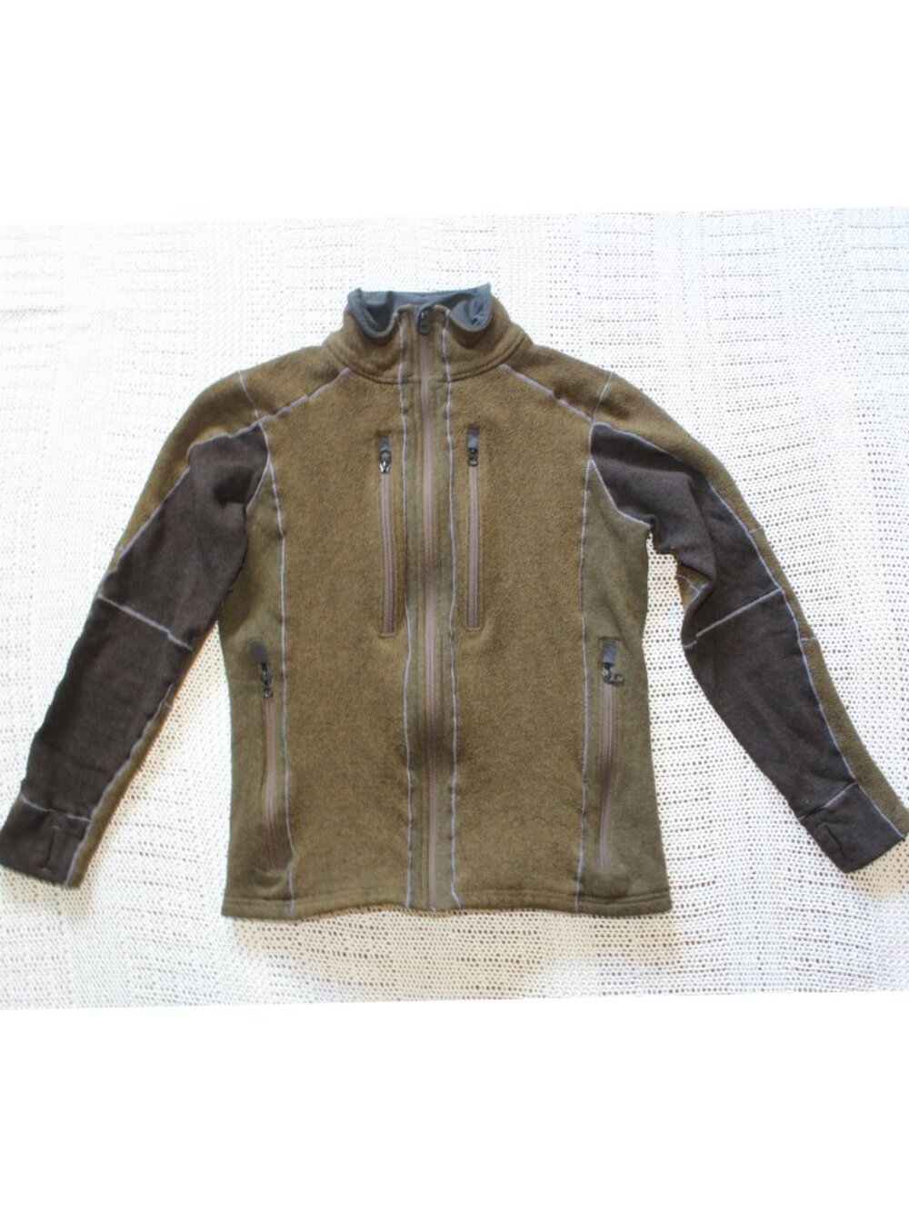 Kuhl Interceptr Fleece Men's Jacket size Small Green Full Zip Outdoor Winter